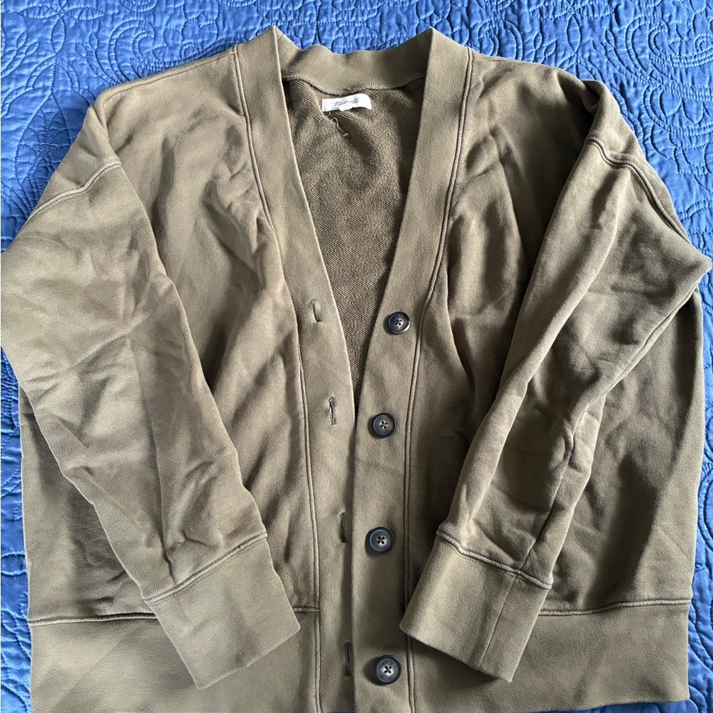 Madewell button up sweatshirt material cardigan